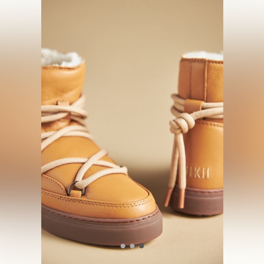 NWT Anthropologie INUIKII Napa Boots Leather Sneaker Genuine Shearling - Picture 6 of 13